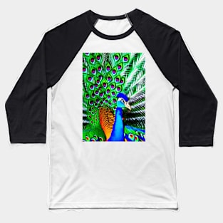 COLORFUL AND STUNNING SURREAL PEACOCK Baseball T-Shirt